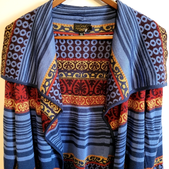 Icelandic Designs Long Sleeve Waterfall Cardigan Size Med NWOT - Picture 3 of 5